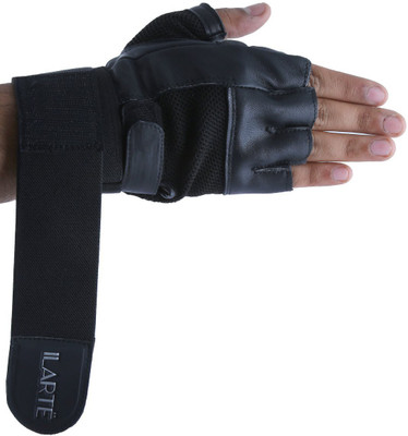 

ILARTE Power Muscle All Leather Gym & Fitness Gloves (XL, Black)