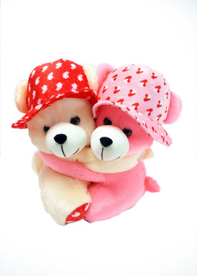 

prachi toys Pink And Beige Hugging Teddy Bears ,Couple Teddy Bears, - 30 cm(Pink)