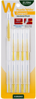 

pearlie white Compact Interdental Brush XS 0.8mm Pack Of 10s Ultra Soft Toothbrush(Pack of 10)
