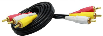 

Triveni TV-out Cable AD Net TV-out Cable 3RCA Gold Plated Audio Video (1.5 m)(Red, For TV, 1.2)