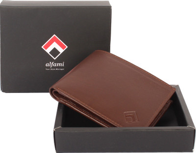 

Alfami Men Brown Genuine Leather Wallet(5 Card Slots)