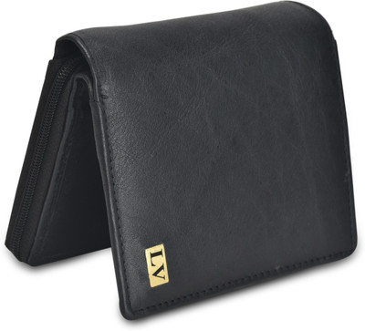 

LOUIS VINCENT Men Black Genuine Leather Wallet(7 Card Slots)