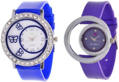 INDIUM NEW BLUE AND PURPLE PS0524PS AROUND DIAMOND AND ROUND SHAPE WATCH FANCY LOOK Watch  - For Girls   Watches  (INDIUM)