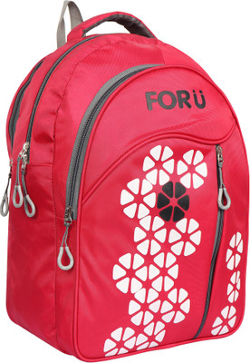 

Favria Fleur Series 32 L Laptop Backpack(Red, White), Red wht