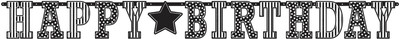 

Wanna Party Giant Letter Banner Black & White - Over 10FT Banner(10 ft, Pack of 1)