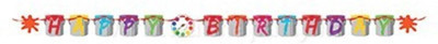 

Wanna Party Happy Birthday Letter Banner Art Attack - 9FT Banner(9 ft, Pack of 1)