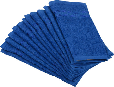 Homely Cotton Face Towel(Pack of 12, Blue)