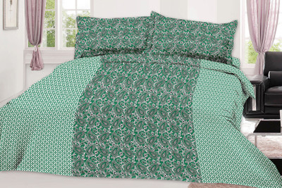 

Minu Bedsheets 120 TC Cotton Double Paisley Bedsheet(Pack of 1, Green)