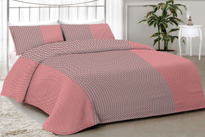 

Minu Bedsheets 120 TC Cotton Double Motifs Bedsheet(Pack of 1, Red)