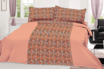 

Minu Bedsheets 120 TC Cotton Double Paisley Bedsheet(Pack of 1, Orange)