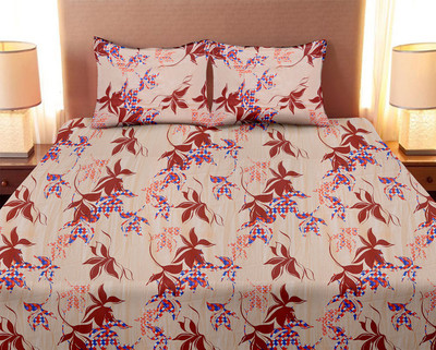

Minu Bedsheets 120 TC Cotton Double Motifs Bedsheet(Pack of 3, Brown)