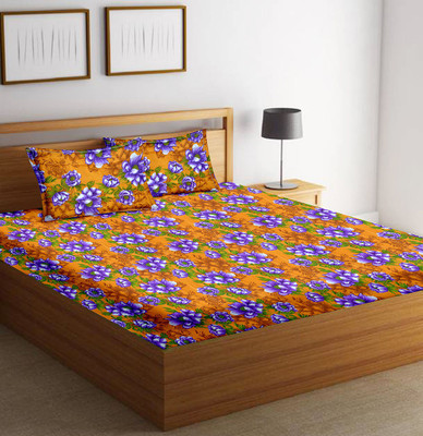 

Minu Bedsheets 120 TC Cotton Double Floral Bedsheet(Pack of 3, Yellow)