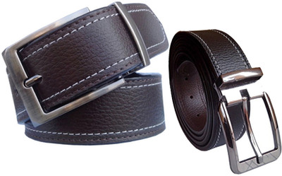

LOOPA Men Formal Multicolor Synthetic Belt, Brown and black