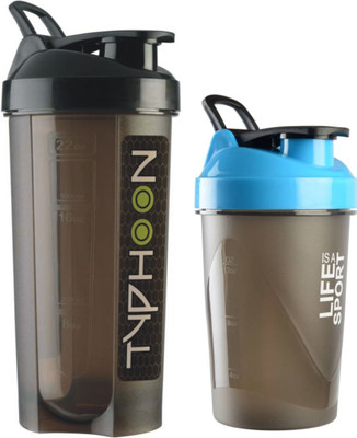 

S.Blaze Good Quality Shaker Bottle 1200 ml Shaker(Pack of 2, Black), Multicolor