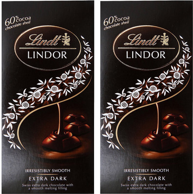 

Lindt Lindor Irresistibly Smooth Extra Dark Chocolate, 100gm - (Pack of 2) Bars(Pack of 2, 100 g)