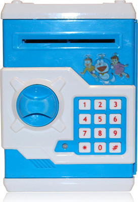 

Akshat ATM PIGGY BANK WITH PASSWORD ( DORAEMON) Coin Bank(Multicolor)