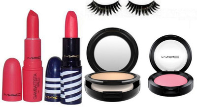 

Imported Eyelashes,Mac Studio Fix Compact,Blusher,Giambattista Lipstick&Cockney Pink Lipstick(Set of 5)