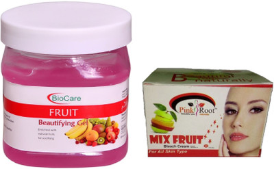 

Biocare Fruit Beautifying Gel 500ml, Pink Root Mix Fruit Bleach 50gm(Set of 2)