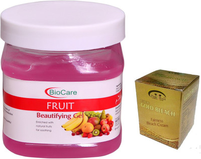 

Biocare Fruit Beautifying Gel 500ml, Pink Root Gold Bleach 50gm(Set of 2)