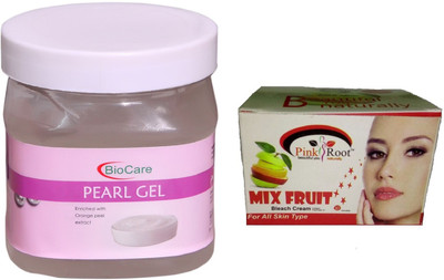 

Biocare Pearl Gel 500ml, Pink Root Mix Fruit Bleach 50gm(Set of 2)