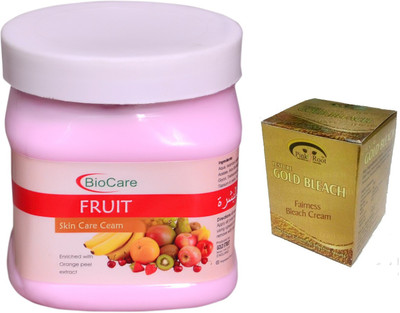 

Biocare Fruit Skin Care Cream 500ml, Pink Root Gold Bleach 50gm(Set of 2)
