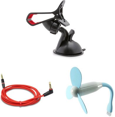 

MINIFOX USB FAN, MOBILE HOLDER, AUX CABLE Combo Set