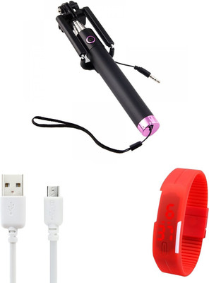 

MINIFOX SELFIE, ANDRIOD CHARING CABLE, LED WATCH Combo Set