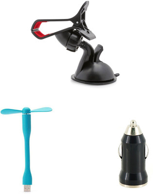 

MINIFOX USB FAN, CAR CHARGER MOBILE HOLDER Combo Set