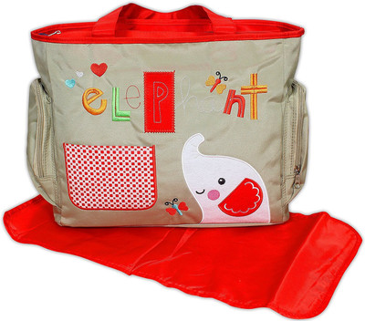 

Babysid Collections Stylish Design Bag Green Elephant Embroidered Diaper Bag(Green)