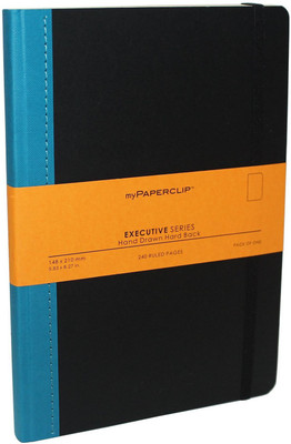 mypaperclip A5 Notebook(240 Plain Pages Executive Series, Kingfisher Blue)