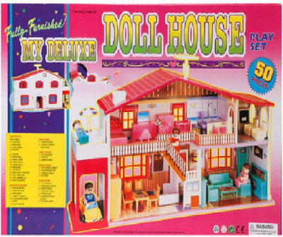 

Charlies Toy Factory Doll House 50pcs Set(Multicolor)