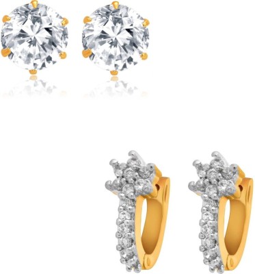 Bhana Jewells Diva Style Cubic Zirconia, Zircon Brass Earring Set