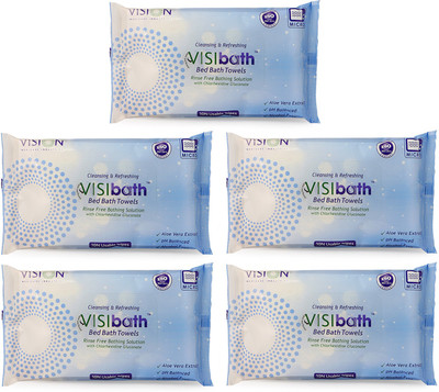 

Visibath Bed Bath Towel ( 10N per pack ) Cleansing & Refreshing wipes Size(240x320mm) Set Of 5 Packs(Pack of 10)
