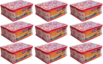 

Kuber Industries Designer Non Woven Saree Cover Pink Floral Design Set of 9 Pcs (Regular Size) PinkNWSC15(Pink)
