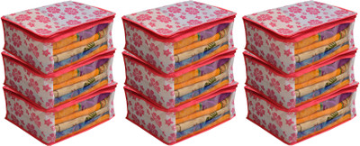 

Kuber Industries Designer Non Woven Saree Cover Pink Floral Design Set of 9 Pcs (Regular Size) PinkNWSC03(Pink)