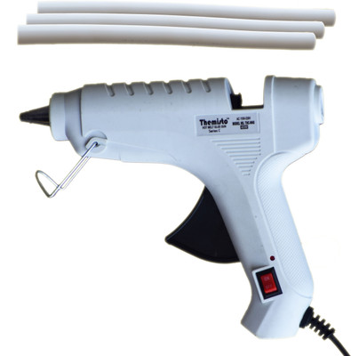 

Themisto Hot Melt Glue Gun 40 Watt With On Off Switch & With 3 White Milky Hot Melt Glue Sticks THC-W40M03 Standard Temperature Corded Glue Gun(11 mm)