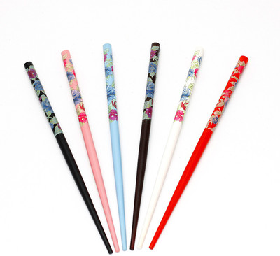 

Sringhar Wooden Bun stick /juda pins floral printed pack of 6 colors for women and girls Bun Stick(Black, Maroon, White, Red, Blue, Pink)