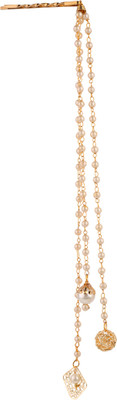 

AccessHer Gorgeous Stylish Golden Booby Pins with chain and drops for women and girls Back Pin(Gold)