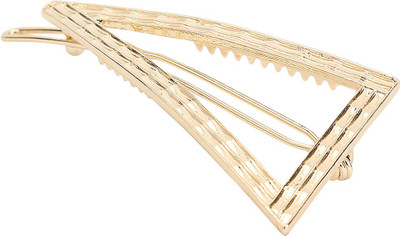 Hair Drama Company Triangular Golden Hair Pin for Women and Girls Hair Pin(Gold)