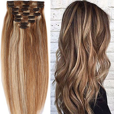 

Majik Human Extensions For Instant Volumizer 7pcs, 100 grams (18 inch , Golden Brown) Hair Extension