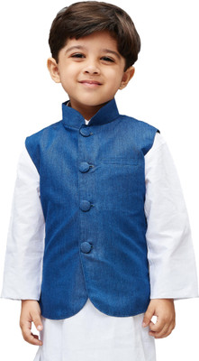 

JBN Creation Sleeveless Solid Baby Boys Jacket, Light blue