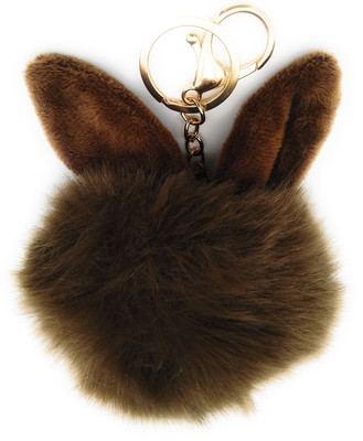 

Gemmas Fashion Brown Bunny Ear Pom Pom Key Chain