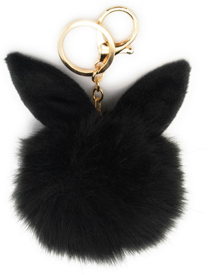 

Gemmas Fashion Black Bunny Ear Pom Pom Key Chain