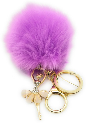 

Gemmas Fashion Dancing Angel & Purple Pom Pom Key Chain