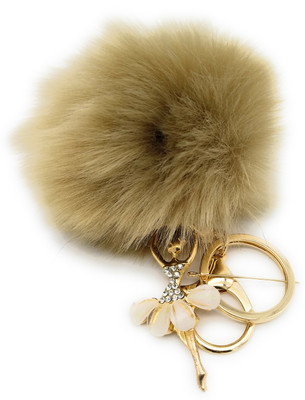 

Gemmas Fashion Beige Pom Pom & Dancing Angel Key Chain