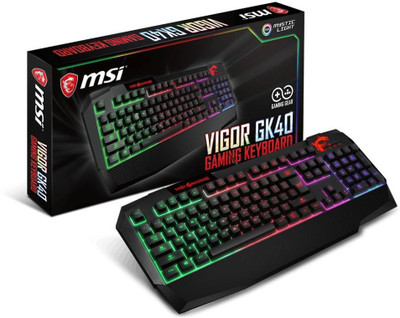 

MSI 6-region RGB illumination with 8 amazing light effects, supports Mystic light Wired USB Gaming Keyboard(Black)