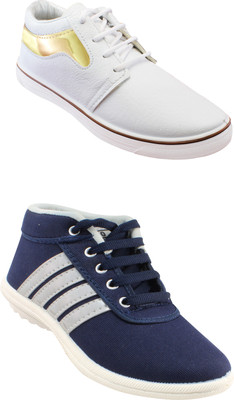 

Claptrap Boys Lace Sneakers(White, Blue