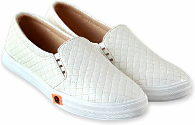 

Manas Girls Slip on Loafers(White, Cream