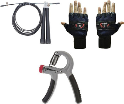 

Leosportz fast skipping rope weight lifting gym & sports gloves with hand grip hand strengthener Gym & Fitness Kit