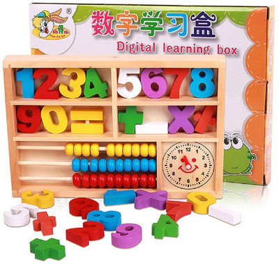 

Emob Digital Mathematics Learning Toy with Wooden Numbers-Abacus-Numerical Symbols(Multicolor)
